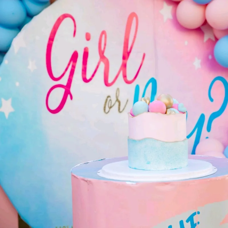 كيكة Girl or Boy — ألوان بينك آند بلو
